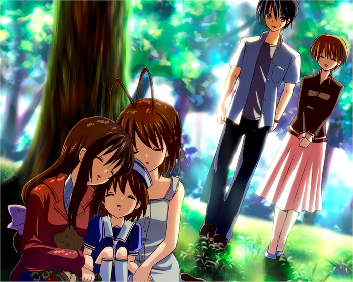 Fuuko Ibuki and friends in a forest