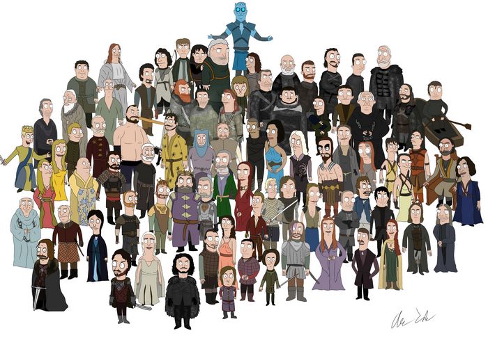 Game of Thrones characters in cartoon style