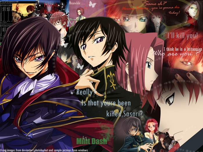 Lelouch Lamperouge and Kallen Kozuki from Code Geass