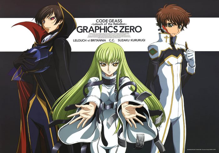 Code Geass: Lelouch vi Britannia, C.C., and Suzaku Kururugi