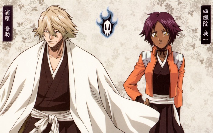 Kisuke Urahara and Yoruichi Shihouin from Bleach