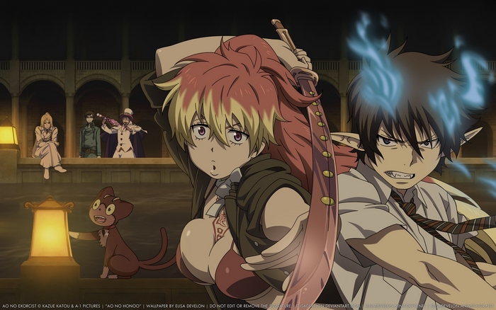 Rin Okumura and Shiemi Moriyama from Blue Exorcist