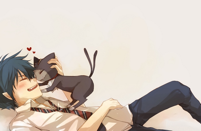 Rin Okumura with a cat