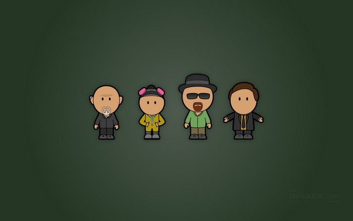 Breaking Bad characters in cartoon style
