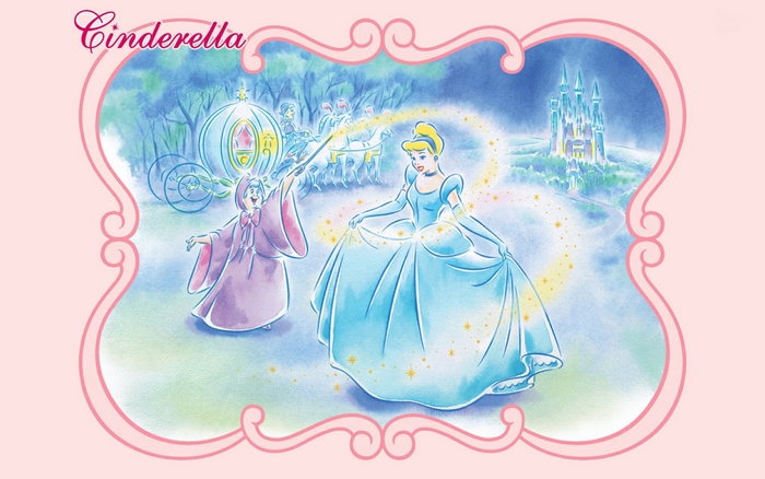 Cinderella and Fairy Godmother creating magic
