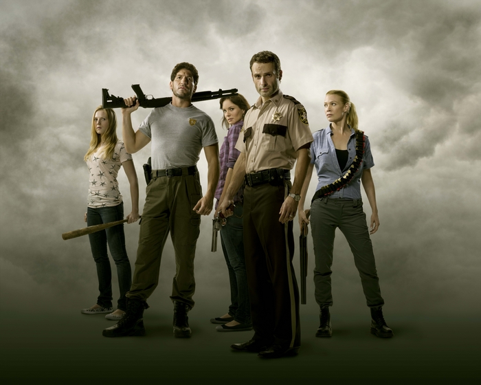 The Walking Dead characters with weapons