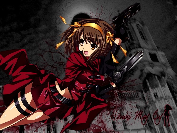Haruhi Suzumiya with Guns