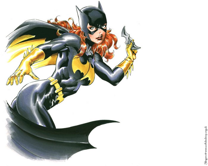 Batgirl holding a batarang