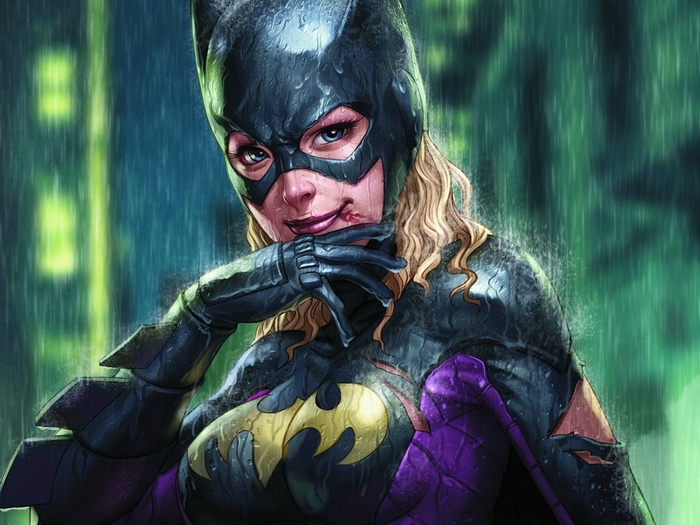 Batgirl in the rain