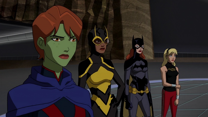 Miss Martian, Bumblebee, Batgirl, and Wonder Girl
