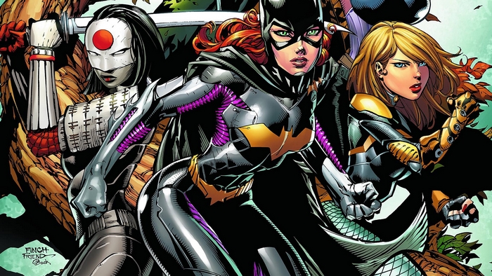 Batgirl, Katana, and Black Canary from DC Comics