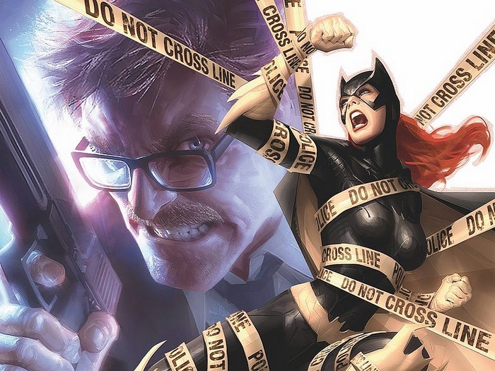 Batgirl and a Man with a Gun