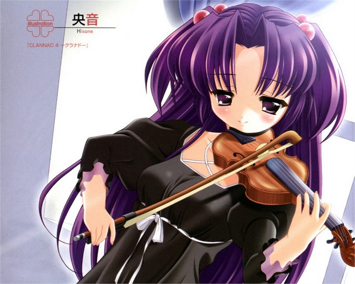 Hisane from CLANNAD playing the violin