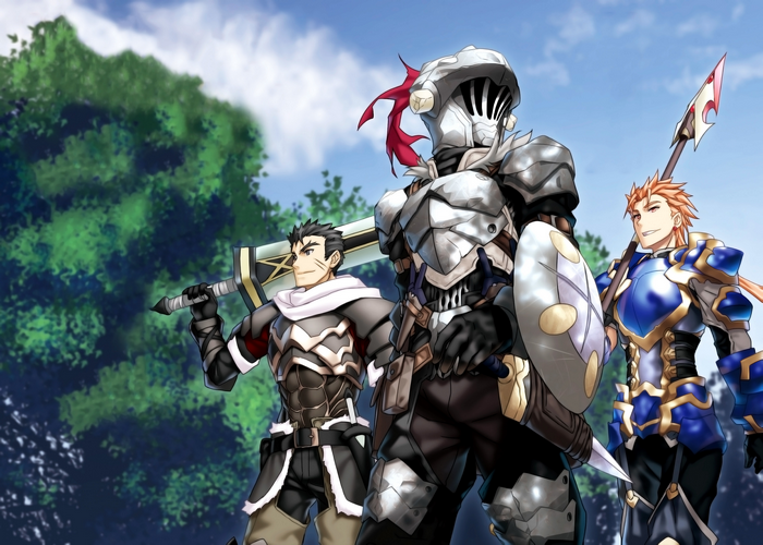 Goblin Slayer and companions in a forest