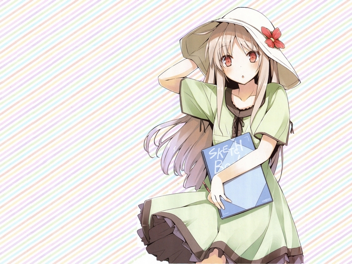 Mashiro Shiina holding a sketchbook