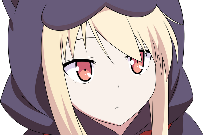 Mashiro Shiina in Dark Hood with Blonde Hair