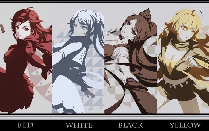 RWBY Team RWBY Red White Black Yellow