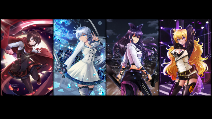 RWBY Team RWBY in different settings