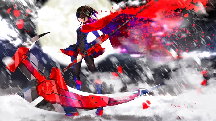 Ruby Rose from RWBY with Crescent Rose
