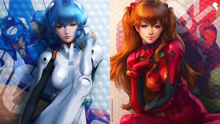 Rei Ayanami and Asuka Langley Soryu from Neon Genesis Evangelion