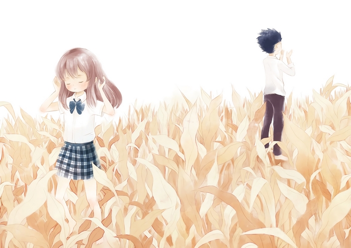 Shouya Ishida in a cornfield
