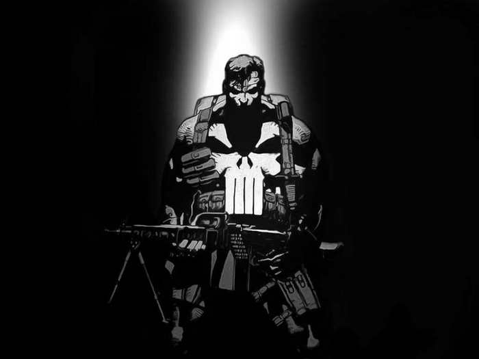 The Punisher with a Machine Gun
