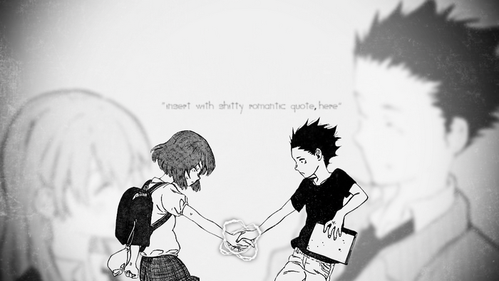 Shouya Ishida and Shoko Nishimiya holding hands
