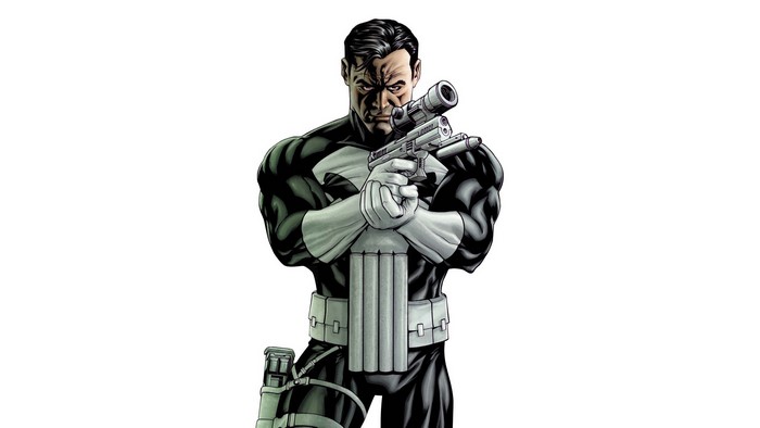 The Punisher holding a gun