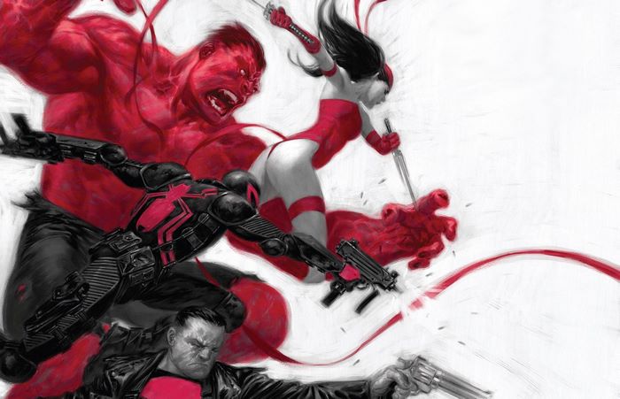 Red Hulk, Elektra, Spider-Man 2099, and Punisher