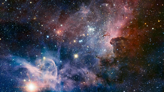 Starry Nebula with Cosmic Dust and Gas