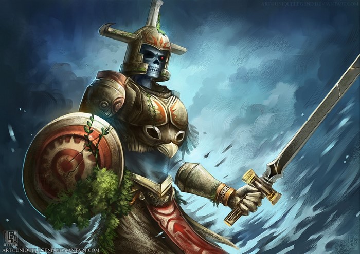 Skeleton Warrior with Shield and Sword