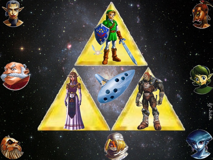 Link, Zelda, and Ganondorf from The Legend of Zelda
