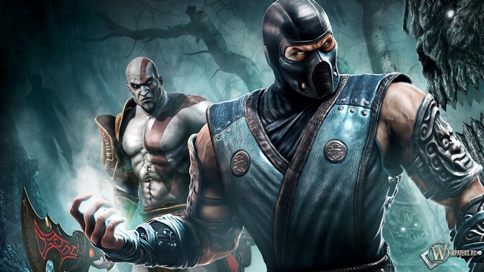Kratos and Sub-Zero from Mortal Kombat