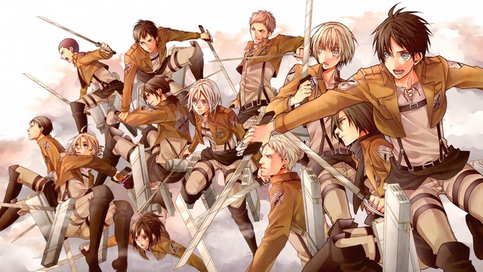 Attack on Titan characters in action