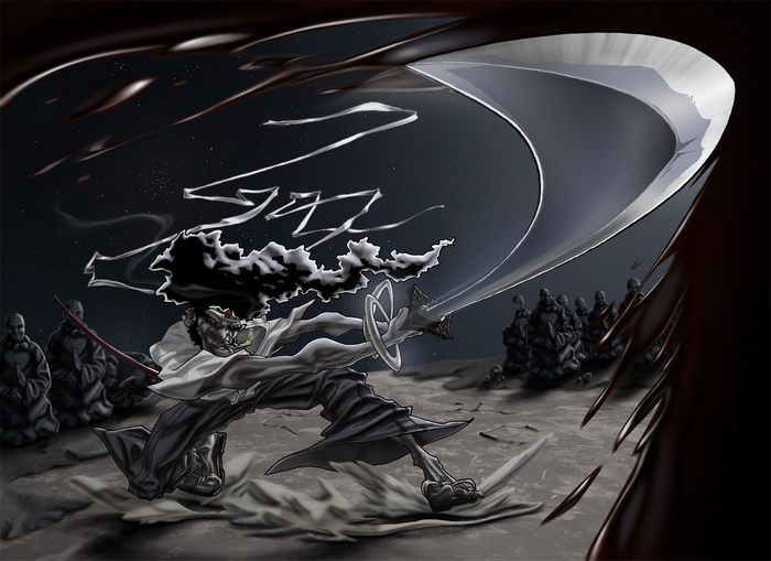 Afro Samurai with sword