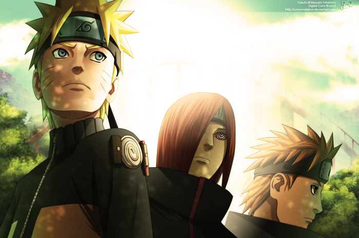 Naruto, Pain, and Nagato from Naruto