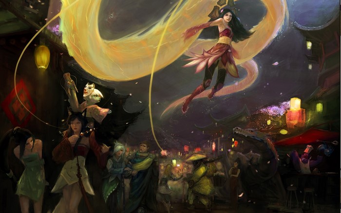Riven from League of Legends in a festival setting