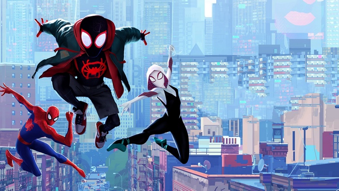Miles Morales and Spidey Swing Through Cityscape