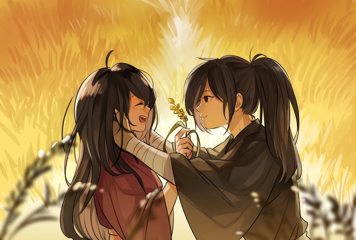 Hyakkimaru and Dororo Sharing a Warm Moment