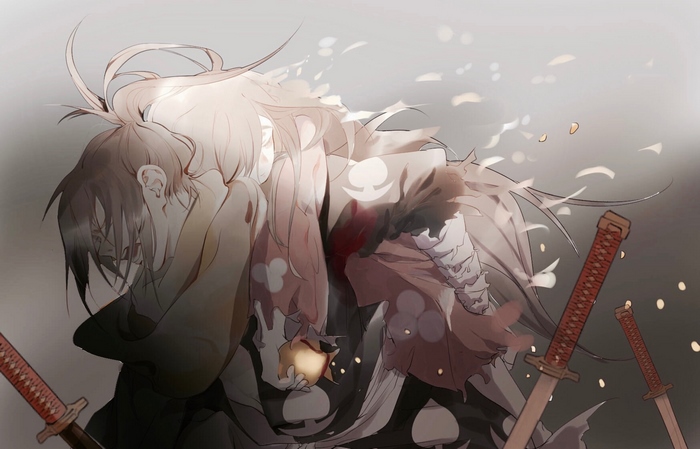 Hyakkimaru from Dororo crying with swords