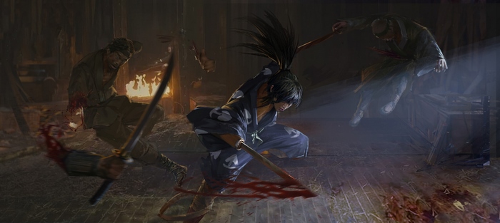 Hyakkimaru from Dororo in a bloody fight