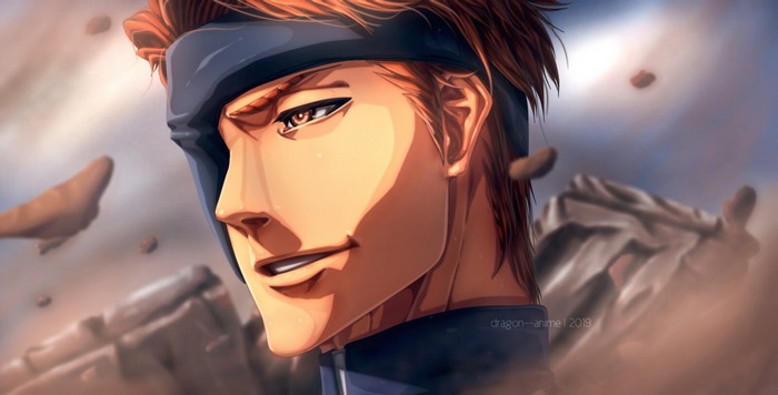 Sōsuke Aizen Confident Gaze with Dramatic Lighting