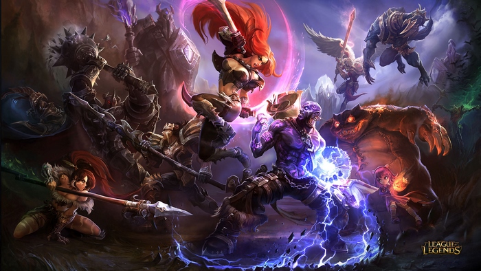 League of Legends characters in battle