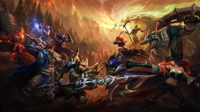 League of Legends characters in battle
