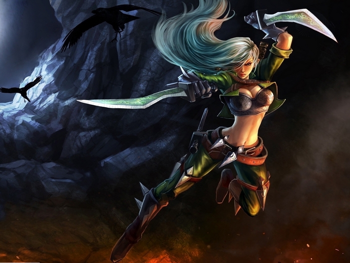 Katarina from League of Legends with daggers
