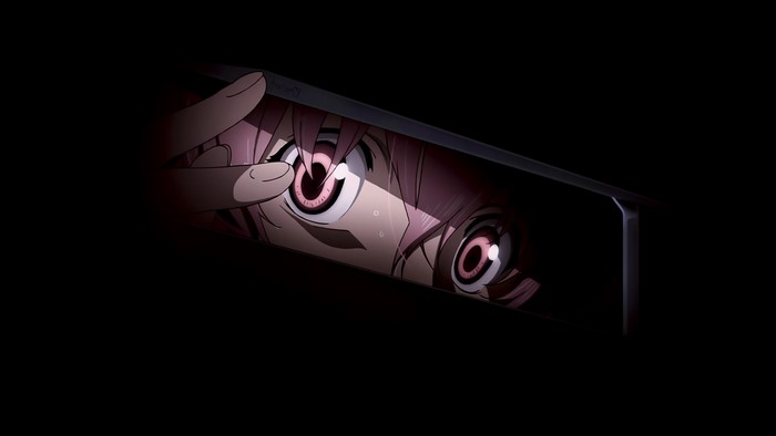 Yuno Gasai peeking from darkness