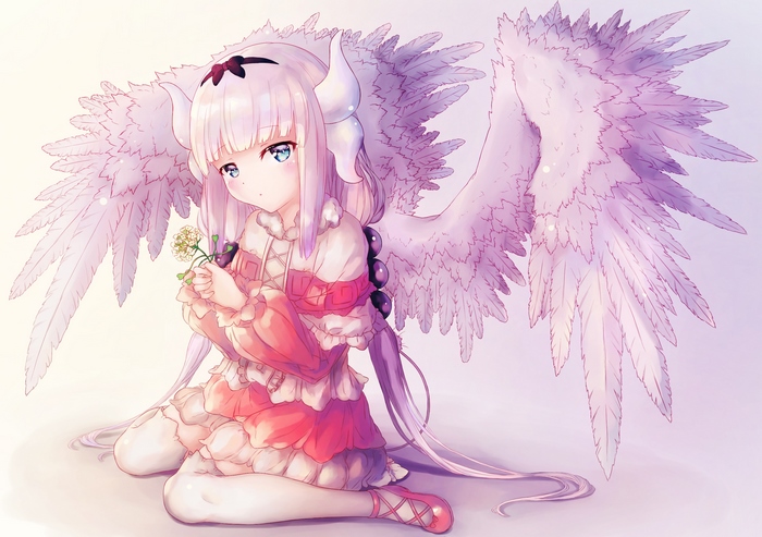 Kanna Kamui with Delicate Flowers and Large Wings