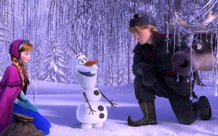 Anna, Olaf, Kristoff, and Sven from Frozen