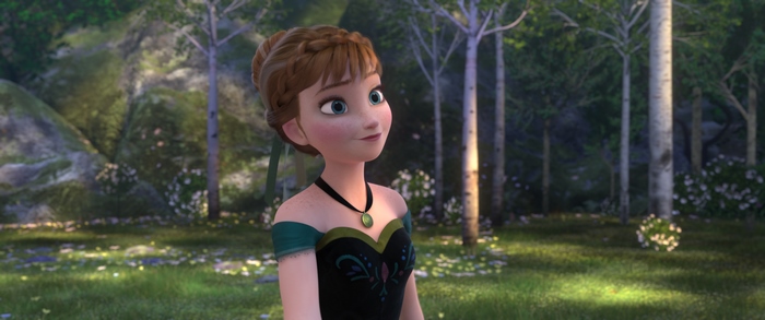 Anna from Frozen in a forest