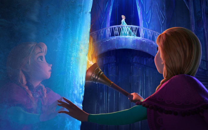 Anna from Frozen holding a torch